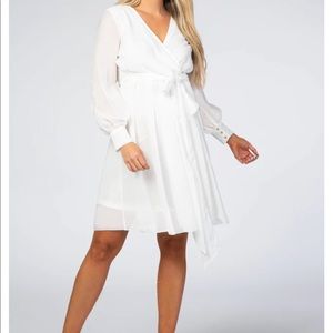 White Chiffon Maternity Dress